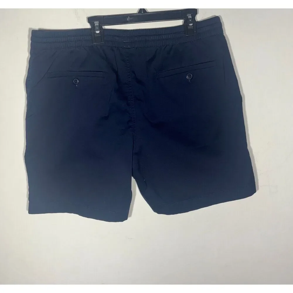 J.Crew Re-Imagined Mens Large Navy Drawstring Shorts Elastic Waist L